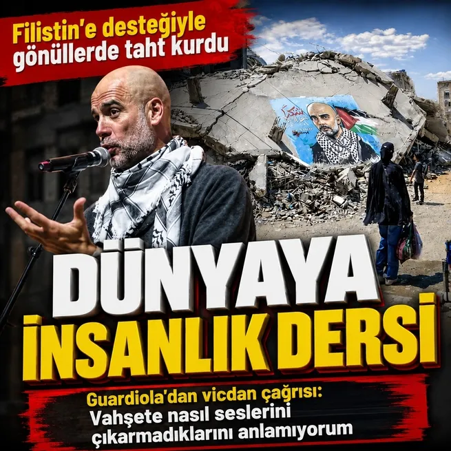 Pep Guardiola yine Filistinin sesi oldu! Sessiz kalan insanlara eleştiri: Daha iyi bir dünya için sesimizi çıkarmalıyız