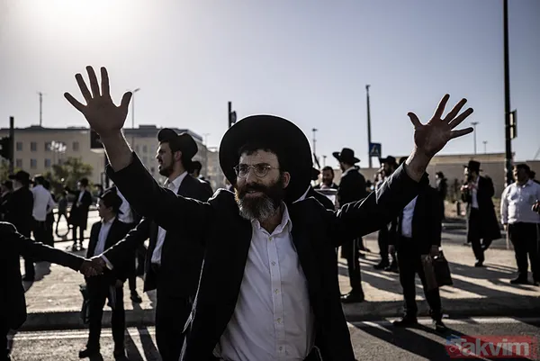 Ultra Ortodoks Yahudiler (Harediler) soykırımcı İsrail'in zorunlu askerlik hizmetini protesto etti: Otoyolu trafiğe kapattılar - 20