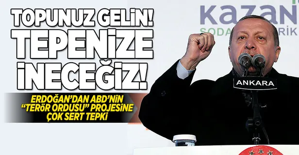 Erdoğan: "Topunuz gelin! Tepenize ineceğiz"