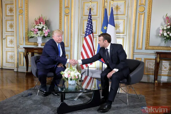 Trump - Macron zirvesine damga vuran görüntü! Elini öyle bir sıktı ki... - 5