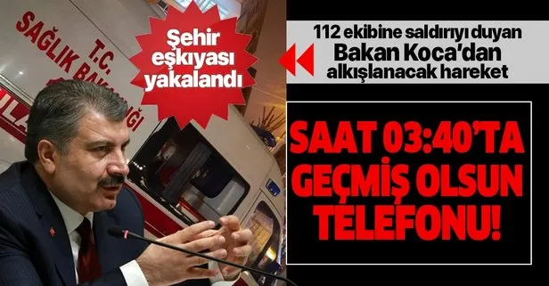Saldırıya uğrayan 112 ekibine geçmiş olsun telefonu!