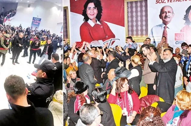 CHP kongresinde büyük kavga! Polis ekipleri çağırıldı!