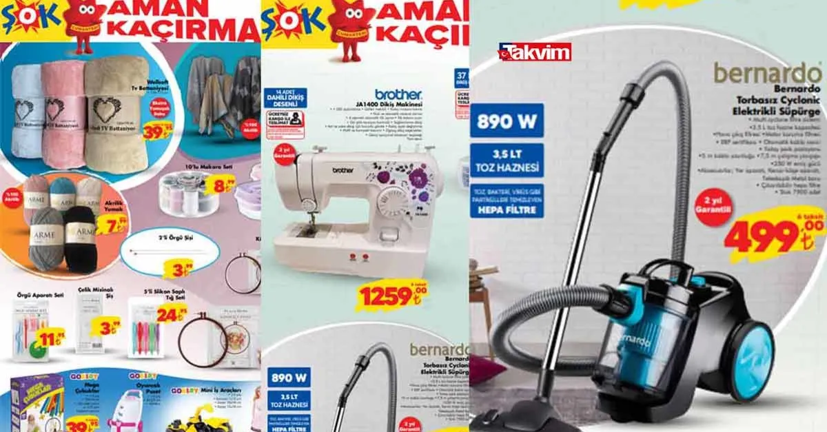 ŞOK’ta hafta sonu indirimleri belli oldu! ŞOK 16 Ekim aktüel ürünler kataloğu! Elektrikli süpürge, dikiş makinesi: Tuhafiye alışverişi başlıyor...