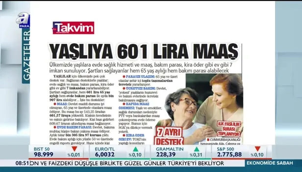 Yaşlıya 601 lira maaş