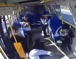 İETT otobüsünün çarptığı minibüste korku dolu anlar