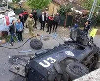 İstanbul’da zırhlı polis aracı devrildi!