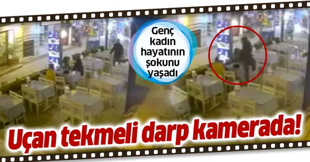 Son dakika: Muğla'da kadına şiddet dehşeti! Restoranda uçan tekmeli darp kamerada
