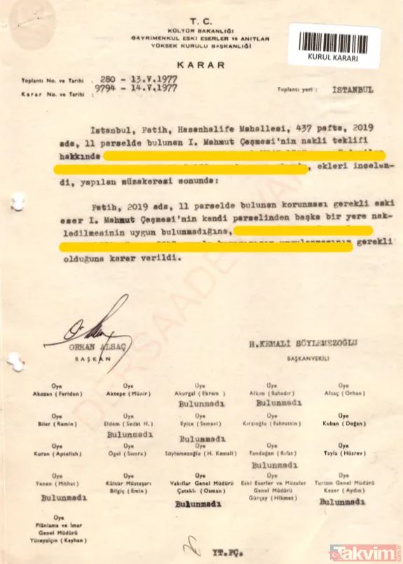 Fakat belediye yeniden başvuru ile çeşmenin ihya edileceği yerin, belediyenin satacağı parselde değil, İskender Paşa Camii'nde yapılmasını ve bununda...