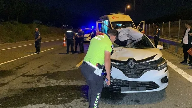 TEM Otoyolu'nda feci kaza! Otomobilin çarptığı yaya öldü-2