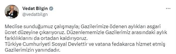bakan-vedat-bilgi-duyurdu-gazi-maaslarina-yeni-duzenleme-odenen-aylik-miktari-asgari-ucret-seviyesine-cikarild-1679857897498.jpeg Bakan Vedat Bilgi duyurdu! Gazi maaşlarına yeni düzenleme! Ödenen aylık miktarı asgari ücret seviyesine çıkarıldı-2