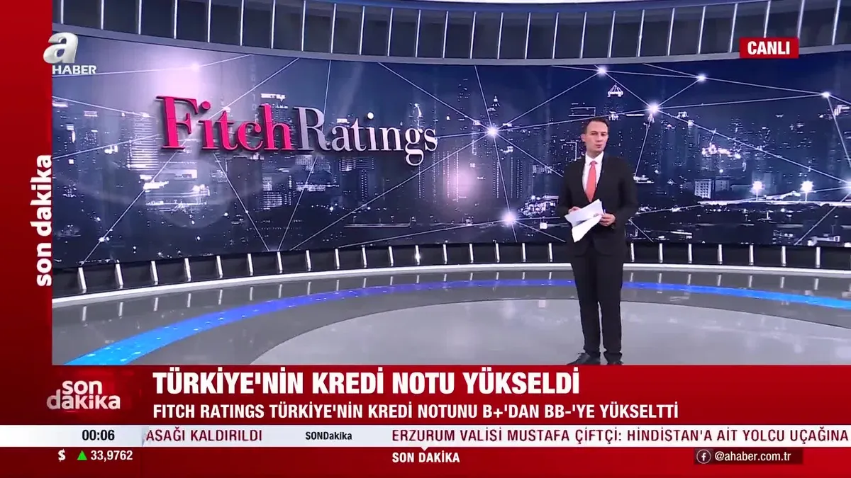 Uluslararası kredi derecelendirme kuruluşu Fitch Ratings, Türkiye'nin kredi notunu yükseltti
