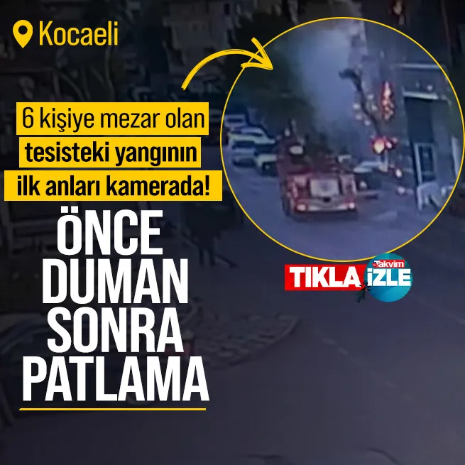İşte Kocaelideki yangının ilk anları! Yükselen dumanlar kısa sürede patlamaya dönüşmüş...