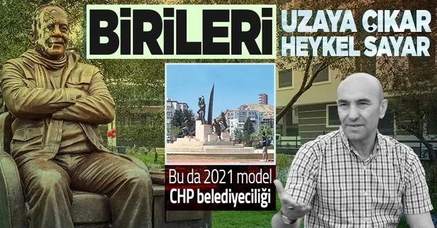 CHP’li İzmir Büyükşehir Belediyesi’nin heykel sayım ihalesini verdiği ’heykelmatik’ iş başında!