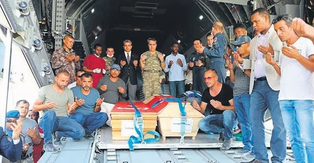 Somali'deki terör saldırısında hayatını kaybeden Sevi ve Kaplan'ın cenazeleri Türkiye'ye getirildi