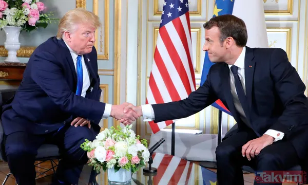 Trump - Macron zirvesine damga vuran görüntü! Elini öyle bir sıktı ki... - 25
