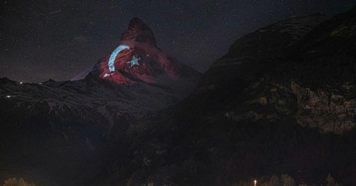 Isvicre Den Turkiye Ye Anlamli Destek Matterhorn Dagina Turk Bayragi Silueti Yansitildi Takvim