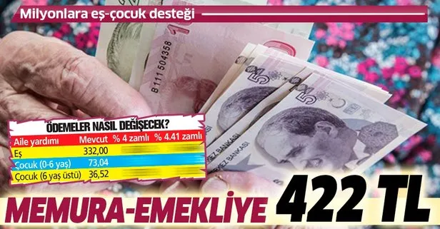 Memura emekliye 422 lira | 2020 aile ve çocuk yardımı ne kadar olacak?