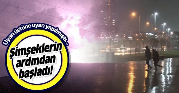 İstanbul'da beklenen yağış şimşeklerin ardından başladı