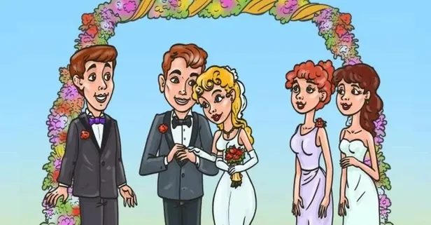 Zeka testi: 689 kişi denedi, 34'ü başarılı oldu! Düğün fotoğrafındaki uzaylı nerede?