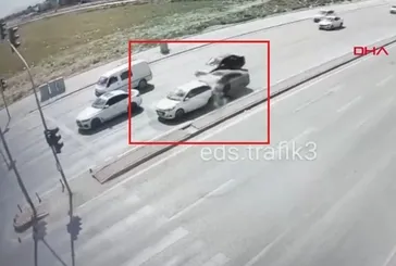 Meram'da korkunç kaza kamerada!