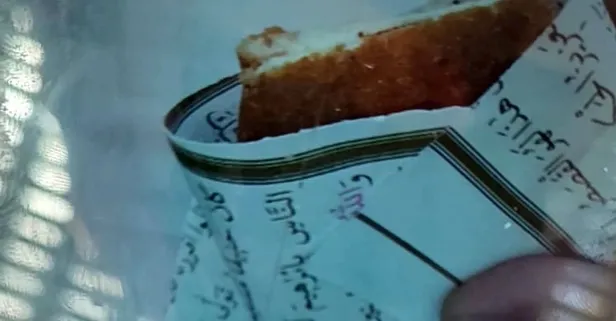 Gaziantep'te Kur'an-ı Kerim'e saygısızlık! Okul kantincisi yaptığı tostları Kur'an-ı Kerim sayfalarına sardı