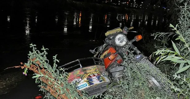 Epilepsi nöbeti geçiren sürücü motosikletiyle nehre düştü