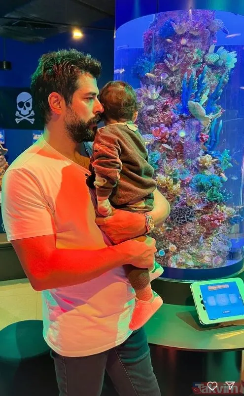 11 aylık bebeklerine bakın! Kuruluş Osman’ın yıldızı Burak Özçivit kural bozup paylaşmaya doyamadı: Oğlumla gezmeler! Fahriye Evcen de... - 25