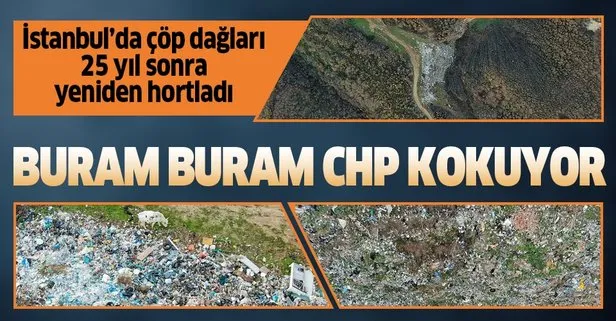 İstanbul’un yıllar sonra yeniden çöp dağları görüldü! Havadan çekilen görüntü skandalı ortaya çıkardı