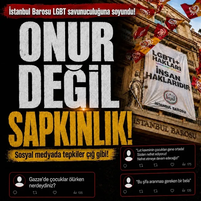 Sapkınlığın bayraktarlığına soyundular: İstanbul Barosuna LGBT pankartı asıldı