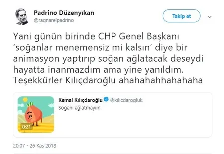 Kemal Kılıçdaroğlu'nun "soğan" videosu alay konusu oldu-2