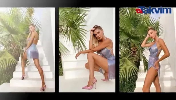 Fenomen Şeyma Subaşı, kasığına kadar yırtmaçlı elbisesiyle cesur pozlar verdi! Gören mest oldu…