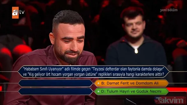 Kenan İmirzalıoğlu'nun sunduğu Kim Milyoner Olmak İster'de geceye damga vuran yarışmacı! Soruyu bilemeyince çekip gitti - 49