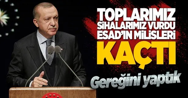 Erdoğan: Afrin’e giden Esad milislerine gereğini yaptık