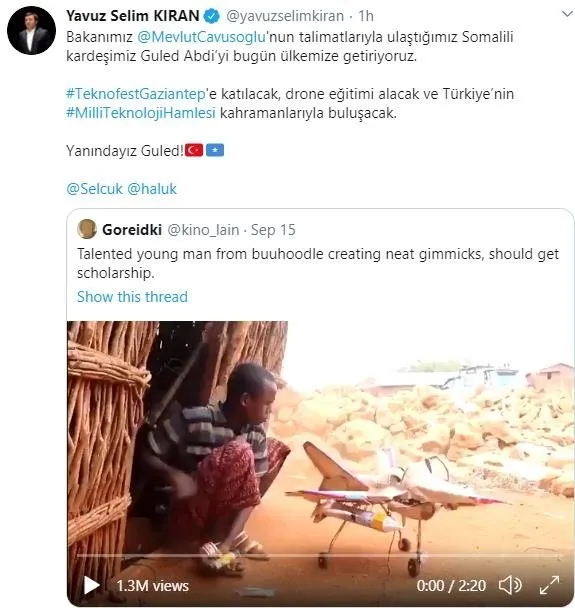Dışişleri Bakanı Mevlüt Çavuşoğlu talimatı verdi: Somalili genç yetenek Abdi  Türkiye'ye getiriliyor - Takvim