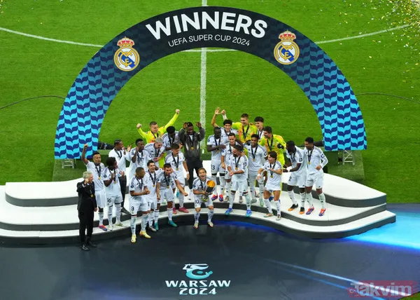 UEFA Süper Kupa'da şampiyon Real Madrid! Mbappe siftah yaptı... Arda Güler 4. kupasını kaldırdı - 28