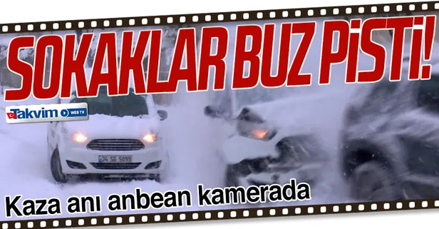 SON DAKİKA: Kağıthane'de sokaklar buz pistine döndü! Kaza anı kamerada