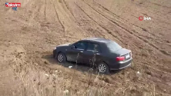 Eşine otomobil kullanmayı öğretirken şarampole uçtular