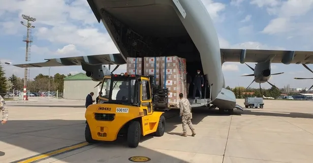 Libya'ya verilecek 150 bin doz aşıyı taşıyan uçak Ankara Etimesgut Havaalanı’ndan yola çıktı