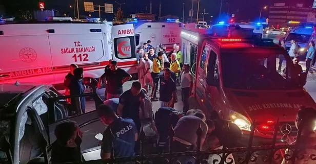 Bursa’da kırmızı ışık ihlalinde can pazarı | İki otomobil çarpıştı: 8 yaralı