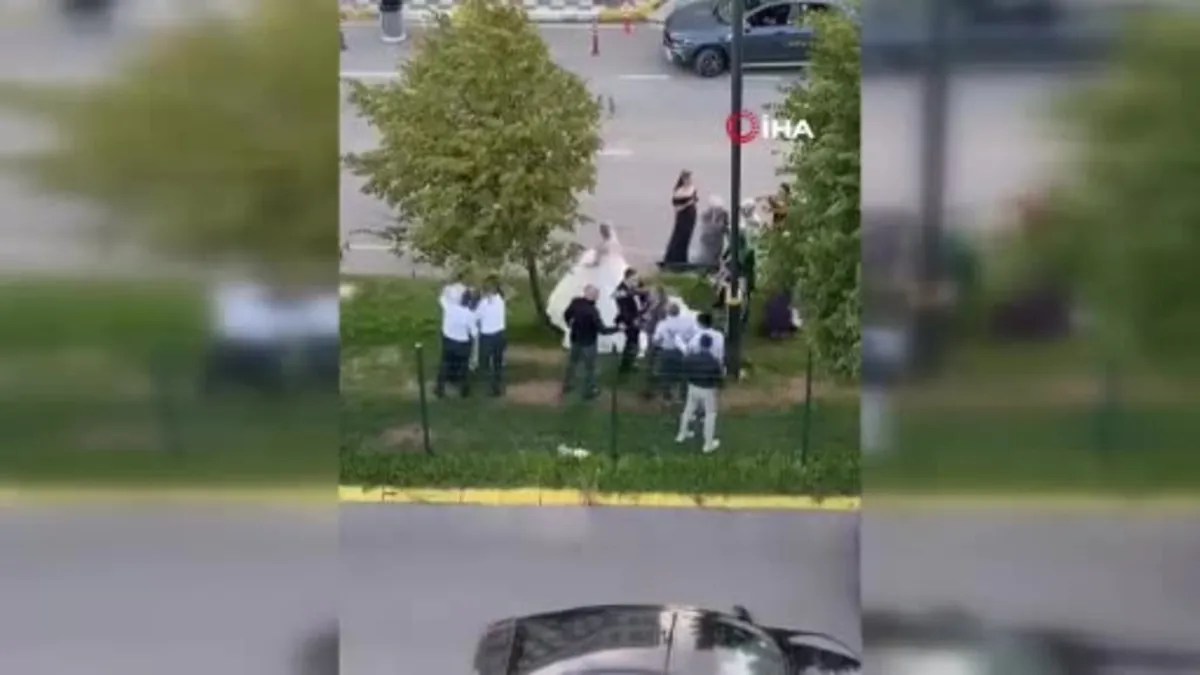 Gebze'de gelin ile damadın zor anları!