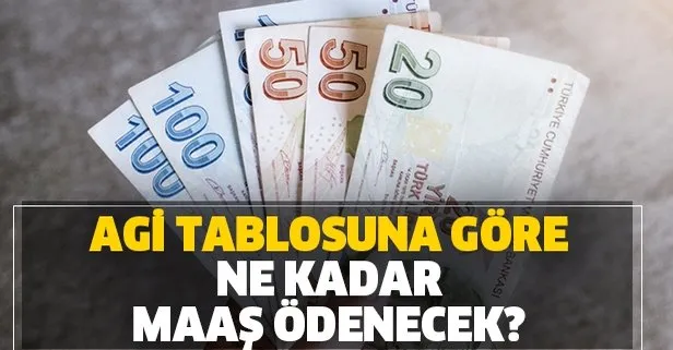 AGİ tablosuna göre zamlı maaş tutarı nedir?