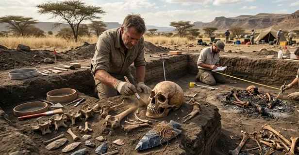 Zaman kapsülü açıldı: Dev kazıda 100 bin yıllık insan kemikleri bulundu