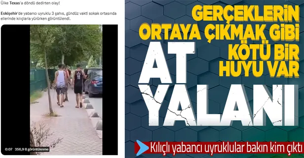 'Eskişehir sokaklarında yabancı uyruklu 3 kişi kılıçla yürüyor' provokasyonunun aslı! Film setindeki Türk çalışanlar ve tahta kılıçları