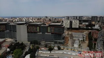 Başkan Erdoğan müjdelemişti... 1. etabı tamamlanan Göztepe Şehir Hastanesi havadan görüntülendi