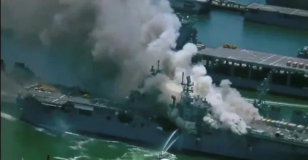 ABD’nin San Diego şehrinde askeri gemide yangın!