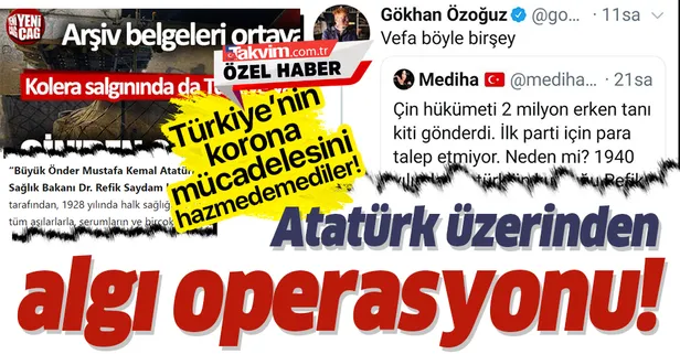 Çin'den getirilen hızlı tanı kitleri üzerinden algı operasyonu! Atatürk'ü de alet ettiler! Refik Saydam Hıfzıssıhha nedir?