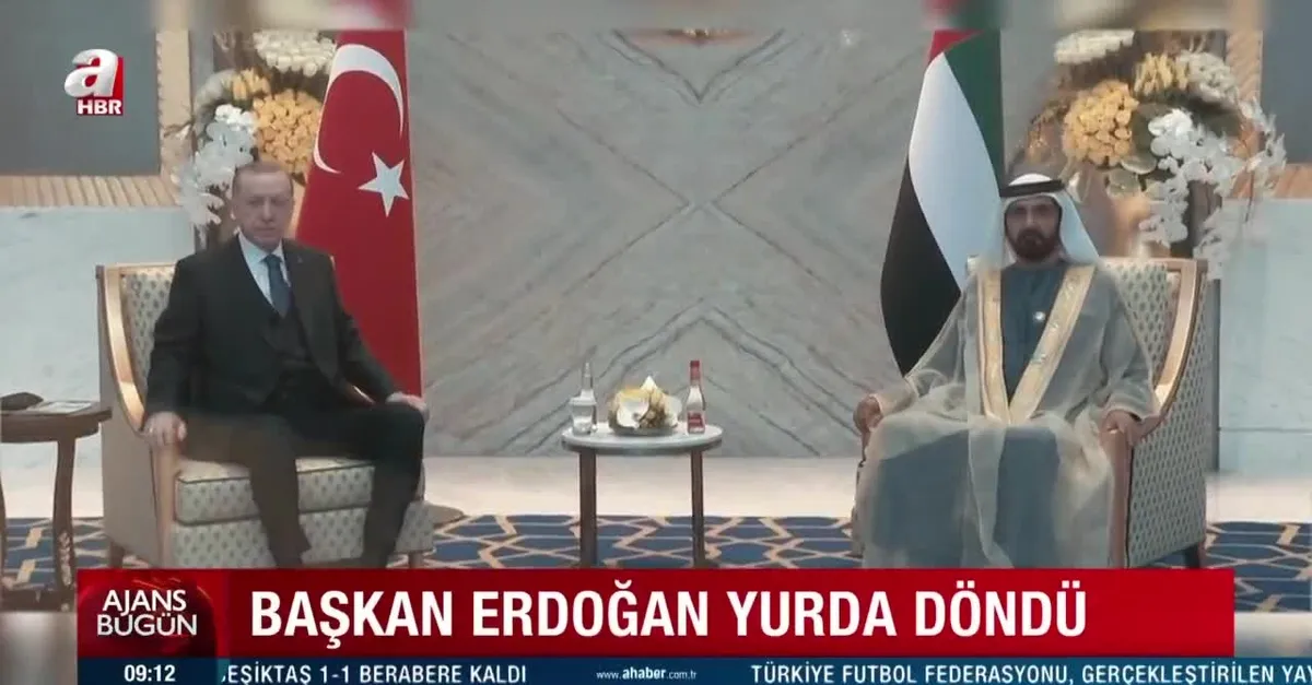 Başkan Recep Tayyip Erdoğan Birleşik Arap Emirlikleri'nden yurda döndü