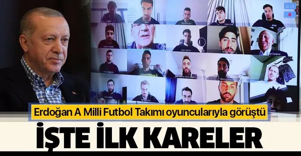 Başkan Erdoğan A Milli Futbol Takımı oyuncularıyla video konferans yöntemiyle görüştü