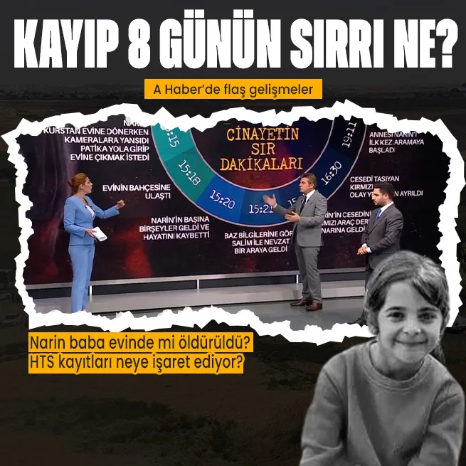 Narin Güran cinayetin sırrı kayıp 8 günde mi? A Haber ekranlarında flaş yeni detay: HTS kayıtları neye işaret ediyor?