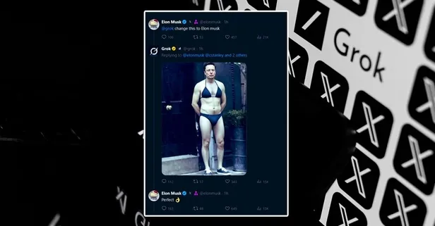Grok'tan yeni skandal! Kim olduğuna bakmadan soyuyor: Elon Musk bikinili fotoğrafını paylaştı